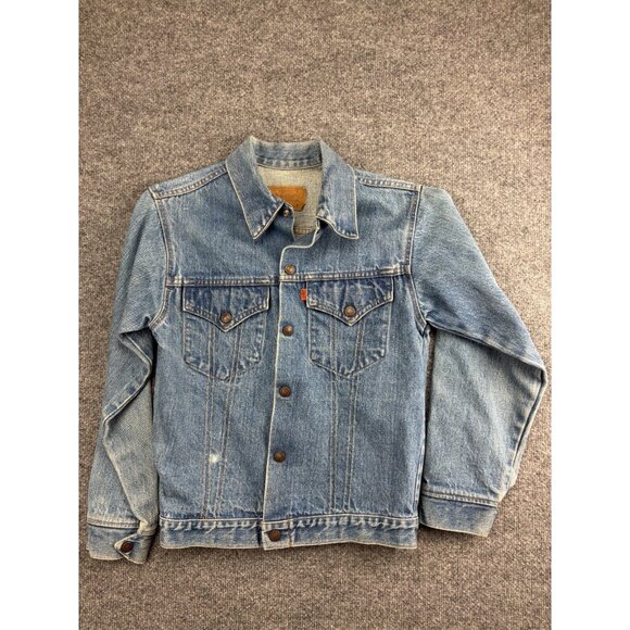 Vintage Levi's 70705-0317 Orange Tab Jean Jacket Size 18 Blue USA Made 70s